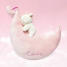 MINISO 羊暖暖-绵羊系列-绵羊系列-暖暖-白色小羊毛绒公仔（月亮款），柔软的绒毛温柔如云朵，暖白色配色搭配温馨滤镜，超感人的闭眼笑容。（1个） - 白色 - 查看 1