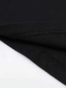 Mama Bee Pattern T-Shirt - Men's And Women's Soft Cotton Round Neck T-Shirt, Black, Cute Cartoon Bee Design, Casual And Comfortable, Perfect For Family Activities And Casual Wear, Bee T-Shirt - màu đen - Xem 4