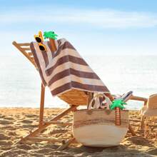 4 件/2 件沙滩巾防风夹适用于沙滩椅露台和泳池配件卡通眼镜鸡尾酒杯毛巾夹趣味装饰衣夹适用于家庭（可爱风格），毛巾夹，沙滩椅毛巾夹