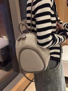 Backpack Ladies Simple Travel School Bag Small Bag - 卡其色 - 查看 6