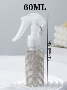 1个200毫升镶钻喷雾瓶，奢华闪亮风格，简约圆柱形，适用于化妆品、家居清洁、头发护理、消毒、浇花等。