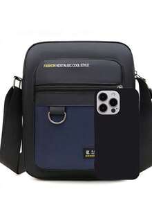 时尚休闲男士斜挎包，配有多层牛津布钱包，男士包袋，单肩包/侧包，节日必备 - 彩色 - 查看 6