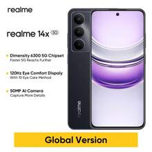 Realme 14X 解锁手机 6GB+128GB / 8GB+256GB 全球版，AI 5G LTE，Andriod 15 智能手机，联发科 Dimensity 6300 处理器手机，5000mAh 大电池，6.67 英寸高清显示屏，质量可靠，无需适配器