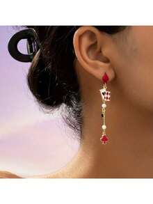1 Pair Playing Card Earrings, Suitable For Daily Wear - Multicolor - View 2
