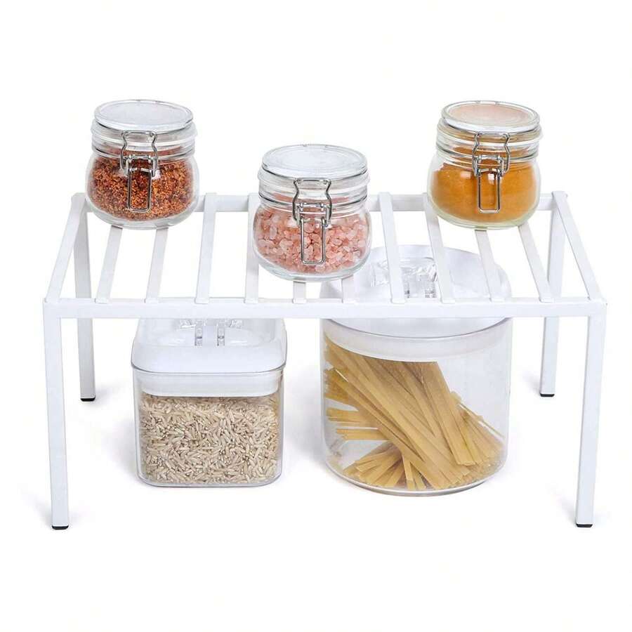 Cabinet Shelf Organizer - Medium Steel Rack - 13.25 X 8.5 Inch - White Kitchen Cupboard Shelf - Plate, Dish & Pantry Storage - Rust Resistant - Multicolor 133 - View 1