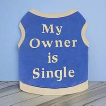 1pc Versatile Lightweight Sleeveless Vest, Minimalist Letter Design, Suitable For Cats & Dogs, Summer - Blue - View 3