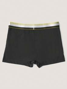 Men's Black Fashionable Printed Pattern Boxer Briefs, Elastic Underwear For Daily Wear - Black - View 3