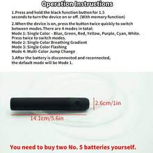 LED Fiber Optic Whip Dance, USB Rechargeable, 7 Colors, 4 Modes, Rainbow Bright Lights Effect, Great For Rave Party, Music Festival, Stage Show, Carnival Activities - Nhiều màu - Xem 9