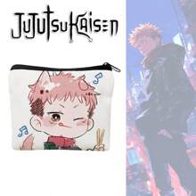 Jujutsu Kaisen 1 pieza Billetera miniatura personalizada con diseño de personaje de anime Gojo, bolsa para cambio de patrón de dibujos animados linda y de alta belleza para hombres y mujeres, bolsa de almacenamiento para auriculares Bluetooth y artículos de papelería