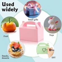 48 Pcs Back To School Gable Gift Box 6 X 3.5 X 3.5 Inches Colorful Paper Candy Boxes Snack Goodie Cake Treat Boxes For Holiday Birthday Baby Shower Party Favor Pastel Color - 柔和色彩 - 查看 5