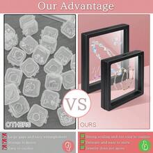 Set Of 6 3D Floating Frame Display Holder Stands, Floating Display Case Transparent PE Jewelry Storage Box Suspension Frame For Challenge Coin AA Medallions Medal(4.3x4.3in, 6.3X 6.3in) - 6 miếng màu đen + 4,3"x4,3", 6,3"x 6,3" - Xem 4