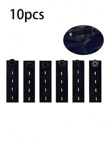 1pc/2pcs/4pcs Instant Adjustable Seamless Black Waist Belt Loop Extender For Jeans & Pants - Effortless Size Adjustment, Comfortable Fit, Easy Installation, Suitable For Men & Women Of All Sizes