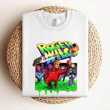 180g Pure Cotton Space Quest Roger Wilco Natural Color Vintage T Shirt For Men Size S-5XL Versatile Breathable Top For Everyday Wear Print Round Neck Short Sleeve Comfortable Fashion Slightly Summer For Women Graphic Unisex Stretched Soft Streetwear Designer Clothes Stylish Casual - White - View 3