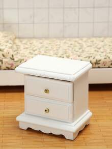 1 Set Miniature Dollhouse Bedroom Set, Single Bed With Floral Pattern And White Nightstand, Fashionable, Creative, Cute Rustic Style, Micro Decor, Mini Furniture, Home Decor, DIY Decorative Small Bed, Exquisite House Decoration - Multicolor - View 3