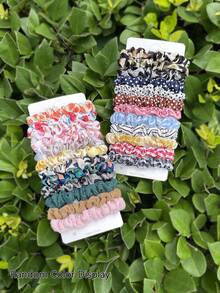 5/10/20/40个装纯色雪纺发圈，柔软可爱，适合女孩、学生、返校季、扎马尾辫、发饰、沙滩装、手链、糖果色、洗脸、发绳、发圈、运动、居家美容女性配饰礼品化妆居家健身女性配饰头部配饰弹力带 - 彩色 - 查看 15