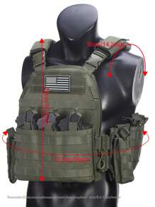 Quickly Detachable Hunting Vest For Shoulder & Waist, Durable Anti-Tear Sports Vest, Comes With 1pc American Flag Patch, Suitable For Hunting, Outdoor Adventure And Various Outdoor Activities
