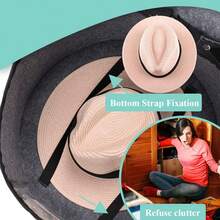 1pc Foldable Round Hat Storage Box, Stackable Dustproof Hat Organizer, Portable Cowboy Hat Container, Grey Travel Hat Case For Wardrobe Closet Home & Outdoor Trip Use - Multicolor - View 6