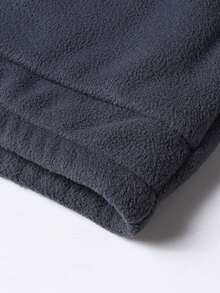 Men Patched Detail Teddy Lined Fleece Jacket, Men's Jackets Casual, Grey Jacket, Men Winter Clothes, Men Jackets And Coats With Thermal Lined For Outdoor, Plush And Thickened Jackets,Men Winter Clothes,With Pockets, Suitable For Boyfriend/Husband Everyday Wear, Autumn/Winter - 灰色 - 查看 7