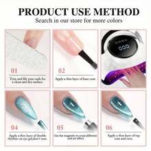 10毫升热门性感猫眼凝胶指甲油，2025冰透明裸色玻璃珠猫眼温柔清新少女心形美甲，西瓜粉茉莉冰茶猫眼美甲用品，圣诞美甲 - 彩色 - 查看 11