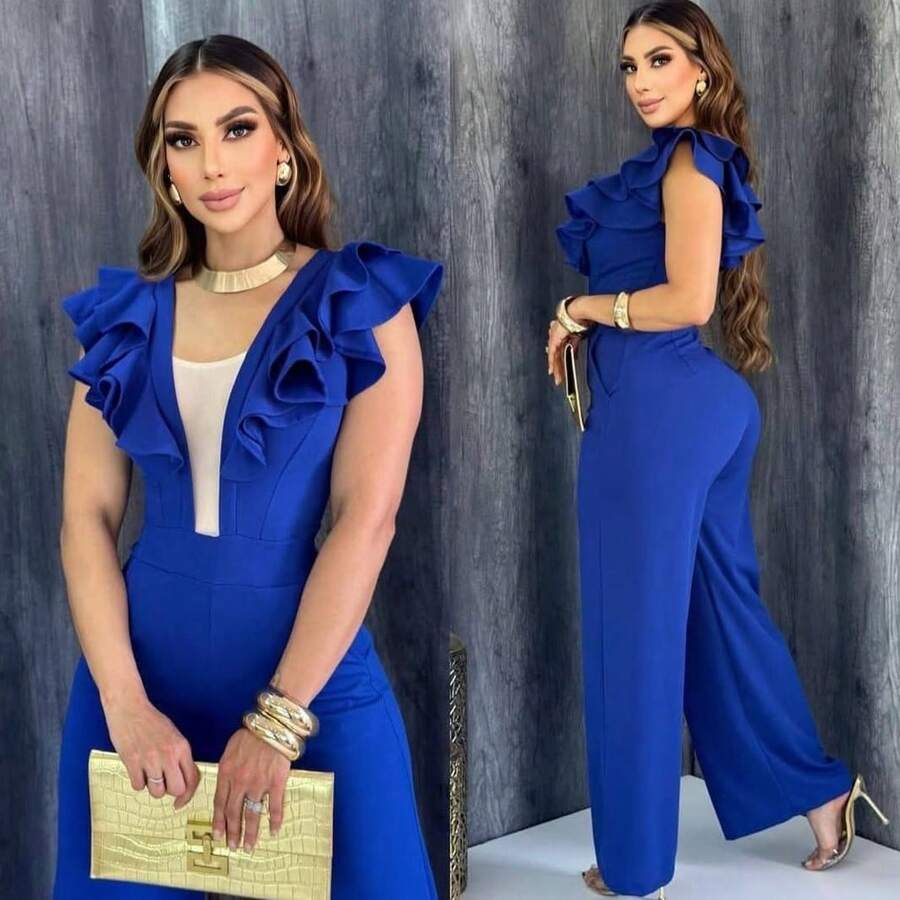 MONO MODY   Liso    Elegante  Fiesta    Nudo - azul real - Ver 1