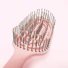 MINISO Pink Mini Portable Vertical Bone Comb With Cleaning Brush, Portable And Easy To Carry, Easily Manage Your Hair And Keep Your Hairstyle Anytime, Anywhere (1 PC) - Pink - View 5