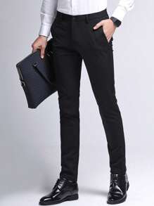 男士长款黑色正装裤，绅士纯色西装裤，适合秋季