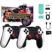 Forlarme Wireless Retro Game Stick,40000+ Classic Games,Retro Game Console, TV Output, Plug And Play Retro Game Revisiter With Premium Competitive Dual Controllers - White(白色) - 查看 1