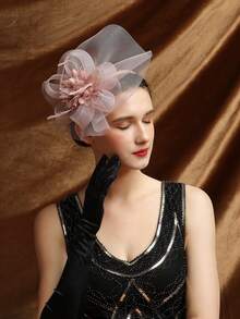 1 chiếc mũ cài tóc nữ kiểu Kentucky Derby, mũ dự tiệc trà, mũ lưới đính lông vũ, phụ kiện đội đầu cho đám cưới, tiệc cocktail, mùa hè, đi biển. - Nhiều màu - Xem 2