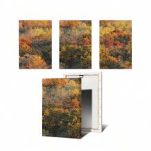 1/3PCS Colorful Autumn Foliage Print Set, Triptych Fall Photography, Bright Tree Tops Poster, Set Of 3 Prints, Rustic Home Decor, Fall Aesthetic