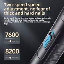 Máy mài móng cho thú cưng LED mới, máy cắt móng điện cho chó và mèo, dũa móng có đèn LED độc lập, 2 tốc độ, kìm cắt móng cho thú cưng. - Nhiều màu - Xem 4