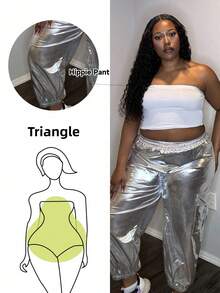 Truni Awkwardfatgirl Plus Size Festival, Boho, Hippie, Cowgirl Style Pants, For Pear Triangle Body Shape - Silver - View 1