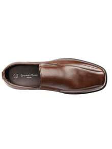 Men's Wide Fite  PU Leather Lined Dress Loafers Shoes - 深棕色 - 查看 7