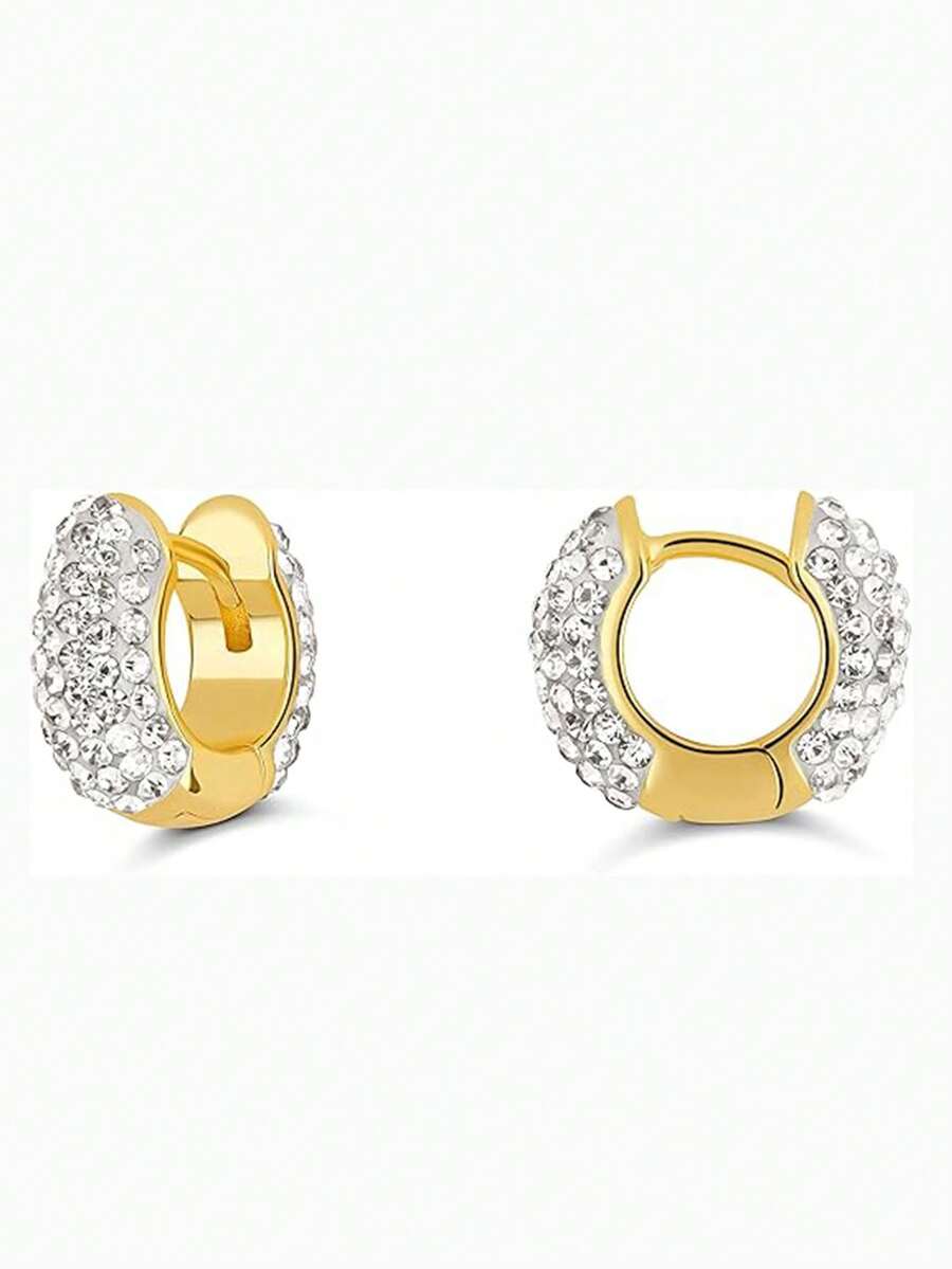 Orecchini a cerchio colorati al neon - Orecchini a cerchio rosso scintillante, orecchini a cerchio rosa carini per donne, orecchini con cristalli dorati per donne e altro ancora