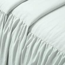Lush Decor Ruffle Skirt Bedspread 3 Piece Set, Queen, Navy - Blue Queen Bedding - Ruffled Bedspread - Vintage Farmhouse Decor Halloween-Fall Decor-Room Decor - Sea Salt - View 4