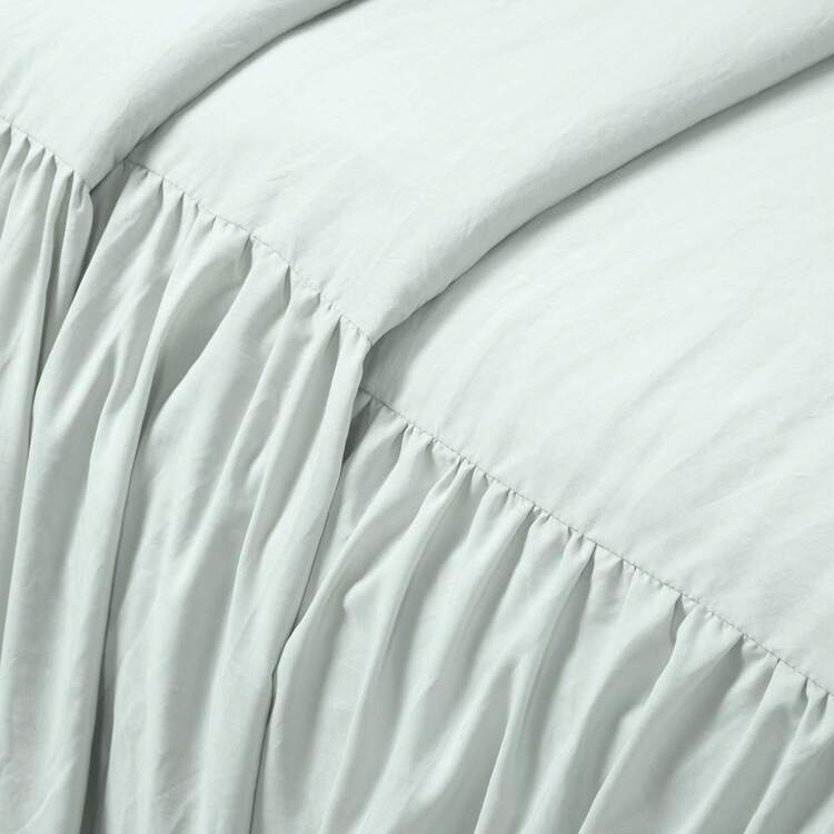 Lush Decor Ruffle Skirt Bedspread 3 Piece Set, Queen, Navy - Blue Queen Bedding - Ruffled Bedspread - Vintage Farmhouse Decor Halloween-Fall Decor-Room Decor - 海鹽 - 查看 4