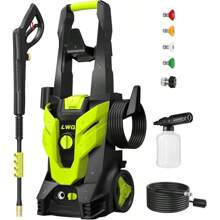 Electric Pressure Washer, 2.5 GPM Power Washer With 4 Quick Connect Nozzles, High Pressure Cleaning Machine With Foam Cannon For Cars/Fences/Driveways/Patios/Home Cleaning(Green) - 綠色 - 查看 1