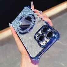 粉色镜面元素支架新款17寸防震手机壳+亮粉色串珠挂绳+亮粉色圆形化妆镜+磁吸支架三合一手机壳,兼容 17 Pro/16 Pro Max/Air,Galaxy S25/S25 Plus/S25 Ultra A07 A17 XM HW A5/春季礼物生日派对,国际版,非国内版 - 藍色 - 查看 7