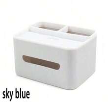1pc Multifunctional Desktop Storage Box, Tissue Box, Remote Control & Miscellaneous Organizer