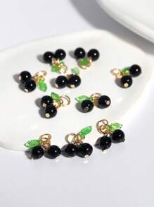 5/10/20/30pcs Cherry Pendant Fruit Charm, Red Glass Bead Jewelry Accessories, For DIY Necklace, Earring, Bracelet, Phone Chain, Craft Supplies