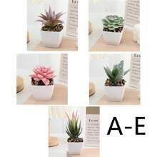 1件/4件仿真迷你多肉植绒迷你方形盆栽家居装饰室内阳台精美多肉盆栽-家居客厅、房间餐桌中心迷你盆栽装饰摆件