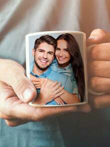 1pc Custom Photo Mug, Personalized Photo Coffee Mug, Personalized Photo Anniversary Mug, Housewarming Gifts, Valentine's Gift, Anniversary Gift, Graduation Gift, Mother's Day Gift, For Anniversaries, For Valentine's Day, For Mother's Day, For Birthdays, For Children's Day, For Father's Day, For Graduation, For Weddings, For Housewarming Kitchen, Dining Room, Living Room, Bedroom, Office, Tea Room, Home,Women's Happiness Boost Back To School - 白色 - 查看 5