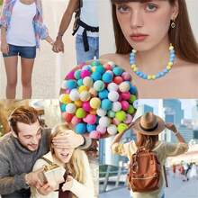 50 件硅胶珠 DIY 珠宝制作套件 - 多用途时尚装饰珠工艺配件，用于制作手链、串珠吊坠、钥匙扣、串珠笔和 ID 挂绳，男女通用批量工艺品供应 - 50pcs矽膠珠 - 查看 5