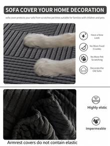 1 件弹力沙发套，防滑全覆盖沙发座套，4 季通用沙发垫套，毛绒布艺加厚沙发毯，可机洗，防尘，宠物友好，装饰性沙发保护套，可调节，适用于转角沙发、卧室、办公室、客厅、L 型沙发和 1/2/3/4 座 - 深灰色 - 查看 9