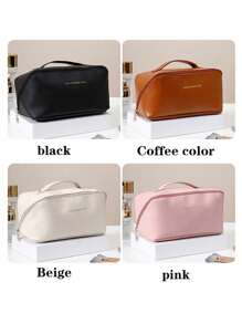 Wodoodporna kosmetyczka z PU, duża pojemność kosmetyczki podróżnej, przenośna torba do przechowywania kosmetyków, kosmetyczka podróżna z uchwytami i przegródkami, odpowiednia do przechowywania kosmetyków, przyborów toaletowych, produktów do pielęgnacji skóry, produktów do higieny osobistej itp., niezbędne rzeczy do szkoły, organizer świąteczny, prezent świąteczny.