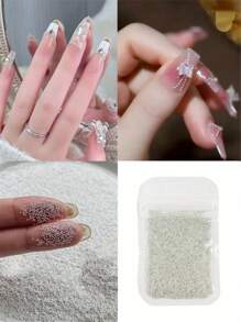 1 Beutel Nagel-Kunst Mini Kleine Edelstahl Kaviar Perlen Nagel-Kunst Dekorationen Silber Mikro Ball Dekor Gel Lack Nagelspitzen Maniküre Zubehör