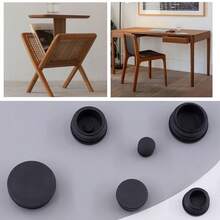 5/8/10个装黑色塑料塞帽，方管家具腿防尘罩，桌椅钢制脚垫保护套 - 黑色 - 查看 3