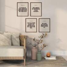 Wall Art Posters Locomiss Black And White Christian Wall Art Decor Posters, Modern Bible Verse Prints, Minimalist Jesus Scripture Prayer Room Art Wall Decor, Inspirational Bible Posters Bedroom Office Living Room,Set Of 4 (8x10 Unframed) - MX-黑色 - 查看 11