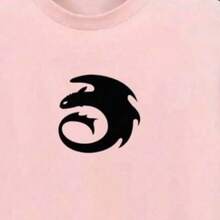 Men's Dragon T-Shirt 100% Cotton Premium Mesh Shirt Casual Printed Blouse Basic Unisex New Release - Màu Hồng baby - Xem 2