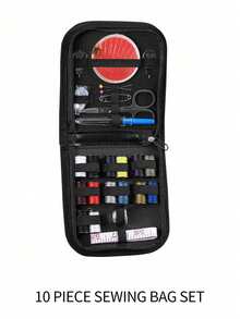 Complete Sewing Kit With Assorted Threads, Needles, Scissors, Buttons, Tape Measure, Seam Ripper And More - Ideal For Minor Repairs, Emergency Fixes, Personalization, DIY Crafts - Portable Travel Sewing Kit Suitable For Home, Outdoor And On-The-Go Use, Also A Great Gift For Halloween And Christmas - Black - View 3
