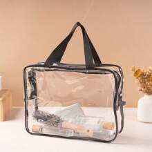 1pc Extra Large/Large Reusable Transparent PVC Diaper Storage Bag, Waterproof Zipper Bag For Diapers, Toys, Building Blocks, Puzzles, Children's Books, Cloth Diapers And Other Items (9 Colors, No Stickers)